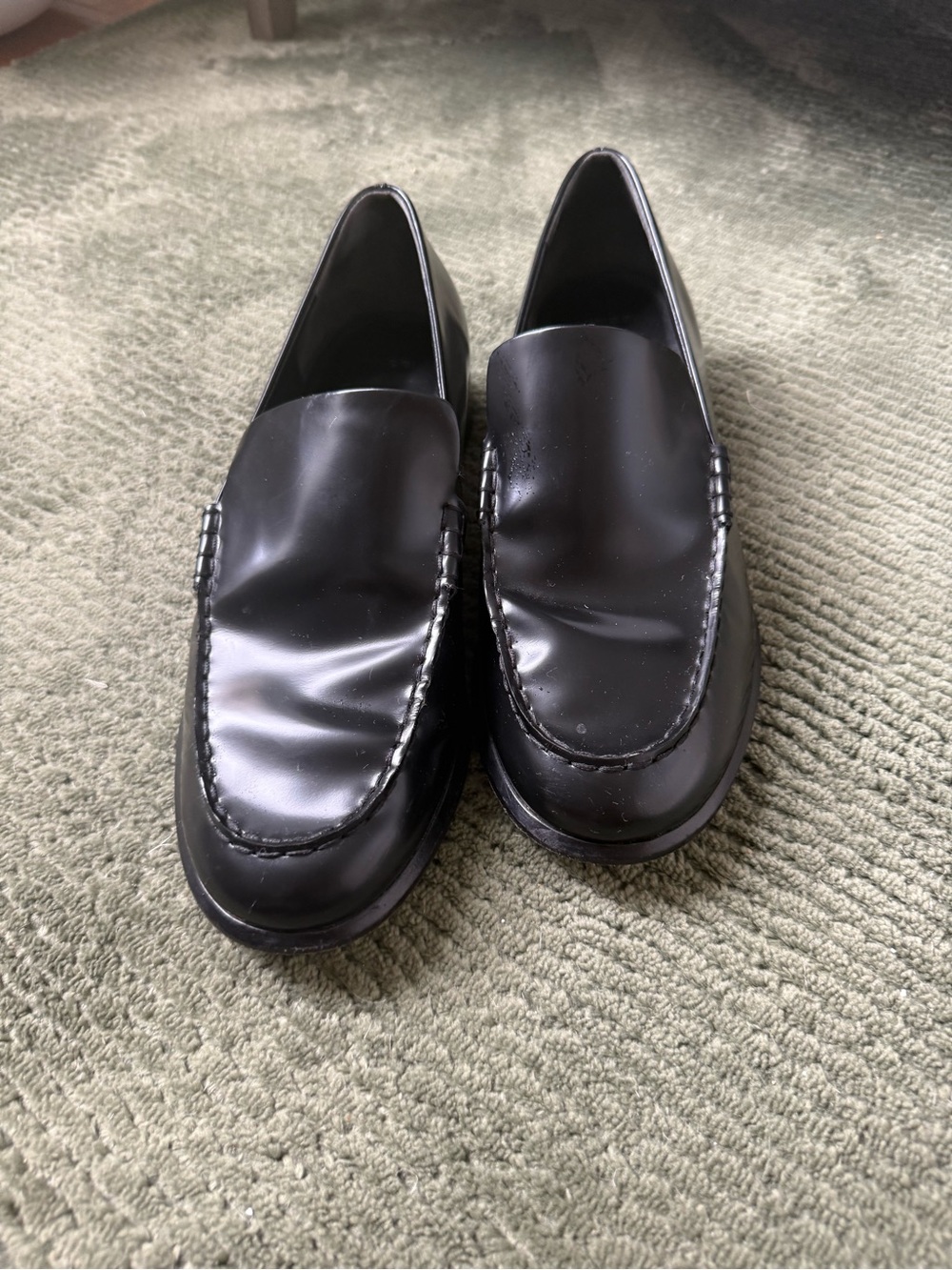 Vince Black Leather Women’s Slip-On Loafers